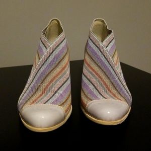 Multi colour stretch ankle boots